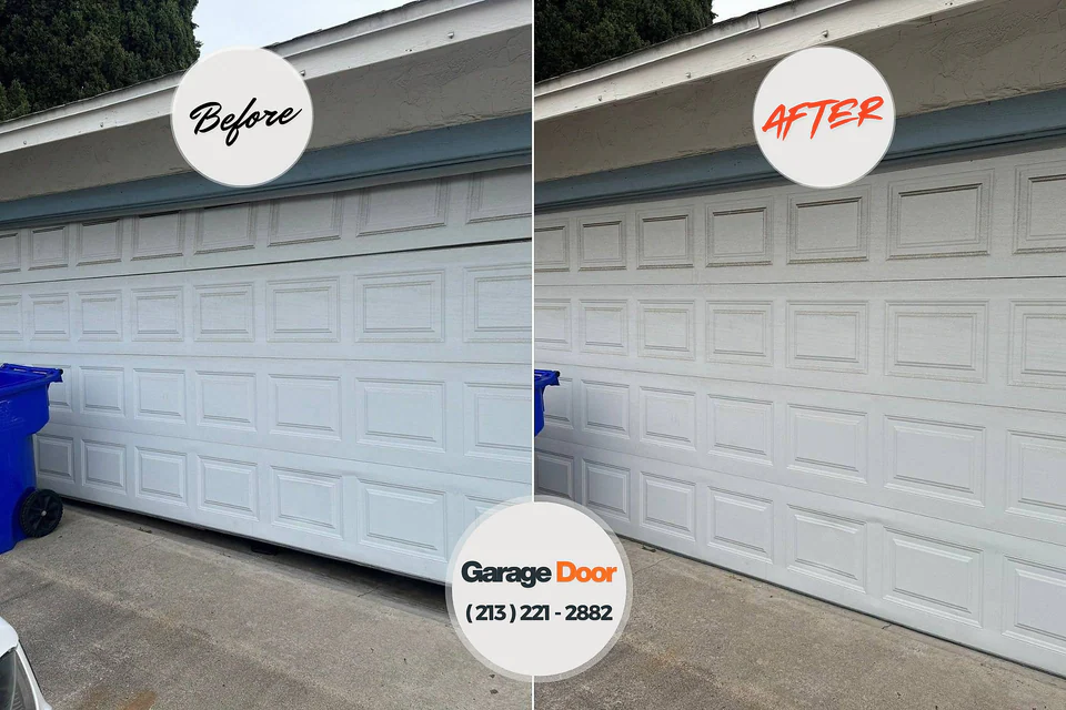 Before and after: garage door repair Merton, WI